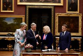 Belgium Royal Couple At Castle Of Chantilly