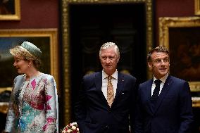 Belgium Royal Couple At Castle Of Chantilly