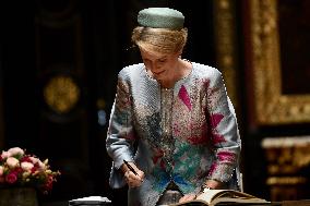 Belgium Royal Couple At Castle Of Chantilly