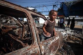 Aftermath of Israeli Airstrike in Gaza, Palestine