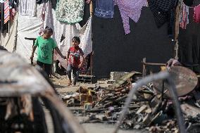 Aftermath of Israeli Airstrike in Gaza, Palestine