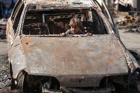 Aftermath of Israeli Airstrike in Gaza, Palestine