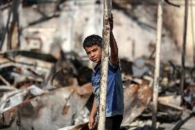 Aftermath of Israeli Airstrike in Gaza, Palestine