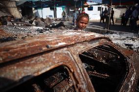 Aftermath of Israeli Airstrike in Gaza, Palestine