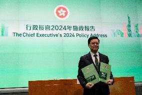 Hong Kong Chief Executive Press Conference On The 2024 Policy Address