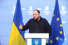 Briefing of Ukrainian Speaker Ruslan Stefanchuk