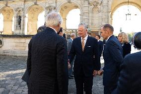 Belgium Royal Couple At Castle of Chantilly