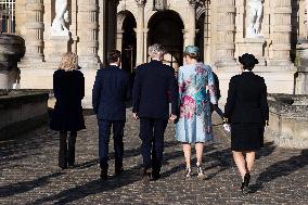 Belgium Royal Couple At Castle of Chantilly