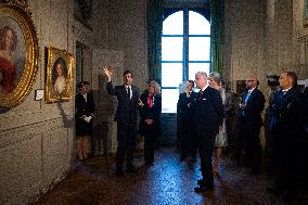 Belgium Royal Couple At Castle of Chantilly