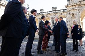 Belgium Royal Couple At Castle of Chantilly