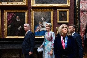 Belgium Royal Couple At Castle of Chantilly