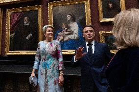 Belgium Royal Couple At Castle of Chantilly