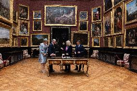 Belgium Royal Couple At Castle of Chantilly