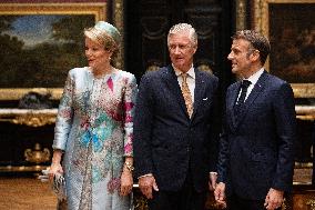 Belgium Royal Couple At Castle of Chantilly