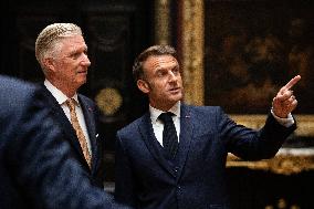 Belgium Royal Couple At Castle of Chantilly