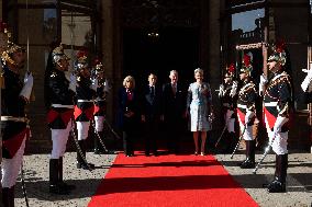 Belgium Royal Couple At Castle of Chantilly