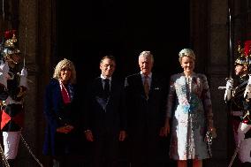 Belgium Royal Couple At Castle of Chantilly