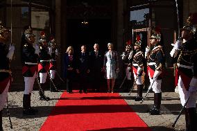 Belgium Royal Couple At Castle of Chantilly