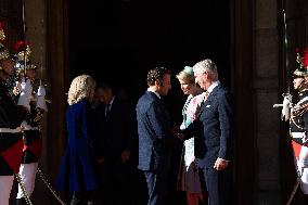 Belgium Royal Couple At Castle of Chantilly