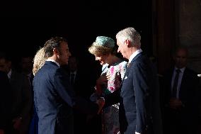 Belgium Royal Couple At Castle of Chantilly