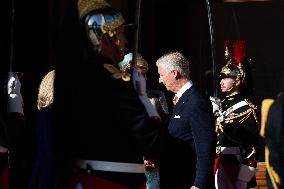 Belgium Royal Couple At Castle of Chantilly