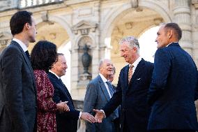 Belgium Royal Couple At Castle of Chantilly