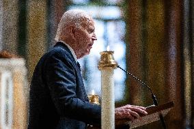 President Biden delivers eulogy for Ethel Kennedy in DC