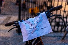 Rally In Tribute To The Killed Cyclist - Paris