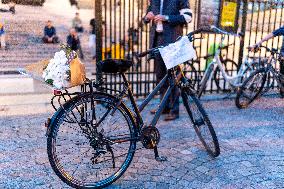 Rally In Tribute To The Killed Cyclist - Paris