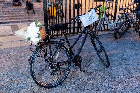 Rally In Tribute To The Killed Cyclist - Paris