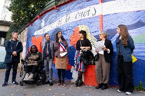 Inauguration Of The Human Rights Wall - Paris