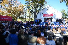 U.S. Vice President Kamala Harris At Country Over Party Themed Campaign Rally In Washington Crossing Pennsylvania