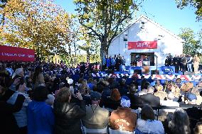 U.S. Vice President Kamala Harris At Country Over Party Themed Campaign Rally In Washington Crossing Pennsylvania