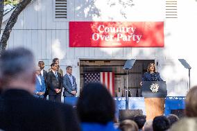 Vice President Kamala Harris Campaigns In Bucks County