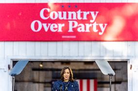 Vice President Kamala Harris Campaigns In Bucks County