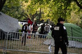 Indian Tribe Camp On The National Mall In Washington DC  One Protesters Was Arrested  For Assault On A Office .