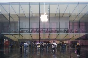 An iPhone Apple's flagship store in Hangzhou