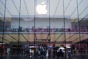 An iPhone Apple's flagship store in Hangzhou