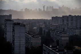 Kyiv skyline in autumn