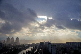 Kyiv skyline in autumn