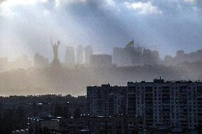 Kyiv skyline in autumn