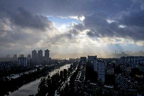 Kyiv skyline in autumn