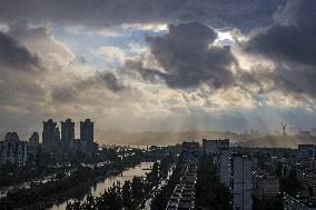 Kyiv skyline in autumn