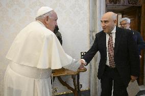 Pope Francis Meets Former Israeli And Palestinian Ministers - Vatican