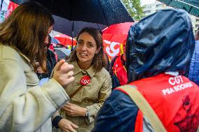 Several Hundred CGT Activists Outside the Paris Motor Show