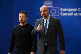 European Council Summit Brussels - Ukraine's President Volodymyr Zelensky