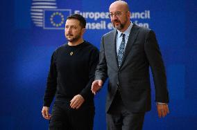 European Council Summit Brussels - Ukraine's President Volodymyr Zelensky