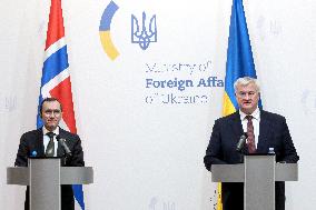 Joint news conference of Ukrainian and Norwegian FMs in Kyiv