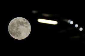 Super Moon Rise Over Doha City