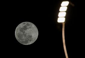 Super Moon Rise Over Doha City